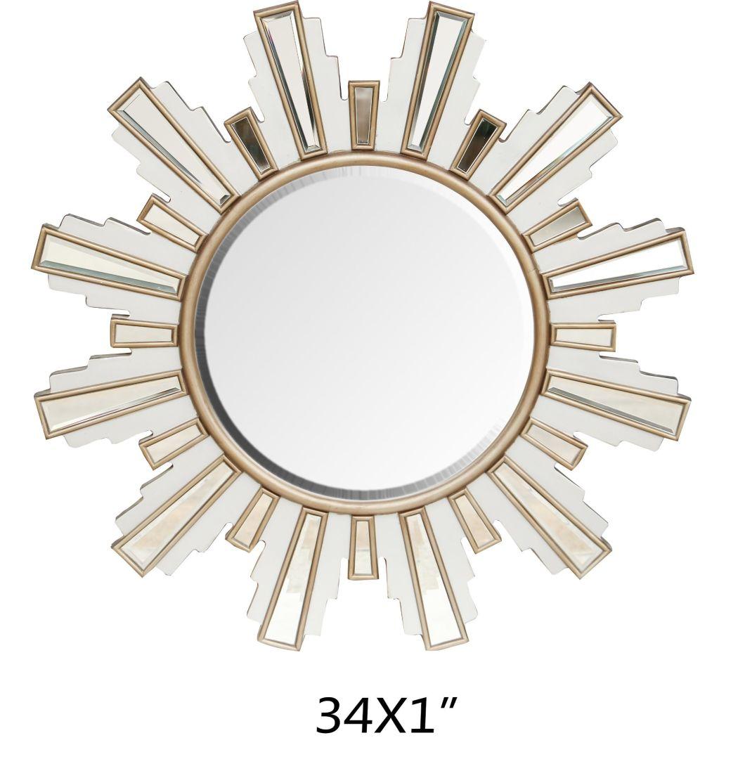 Sun Mirror Bathroom Vanity Mirror Wall Mount Mirror Dia. 34 X 1" Gold Bathroom Mirror