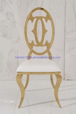 New Design Round Back Stainless Steel Chair Gold Color Wedding Chairs for Event