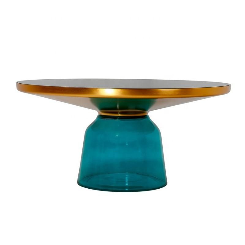 Modern Round Glass Base Coffee Table for Glass Top Round Bell Coffee Table