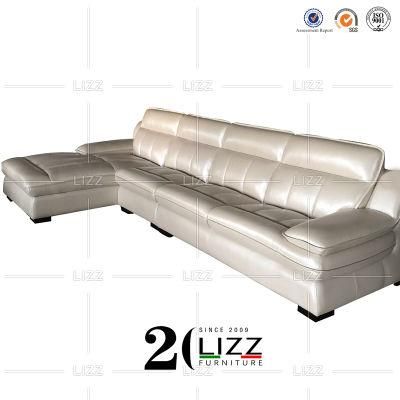 European Modern Italian Leather Home/Living Room Genuine Leather Sectional Leisure Sofa Furniture Set