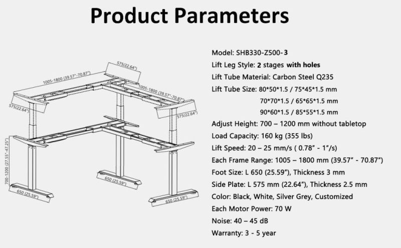 Motorized Electric Standing Desk Quickly Assembly Full Size