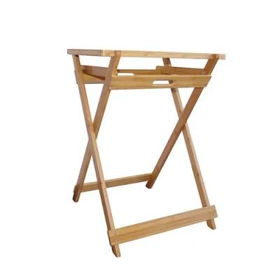 Organic Bamboo Portable Folding Foot Step Stool for Picnic Table