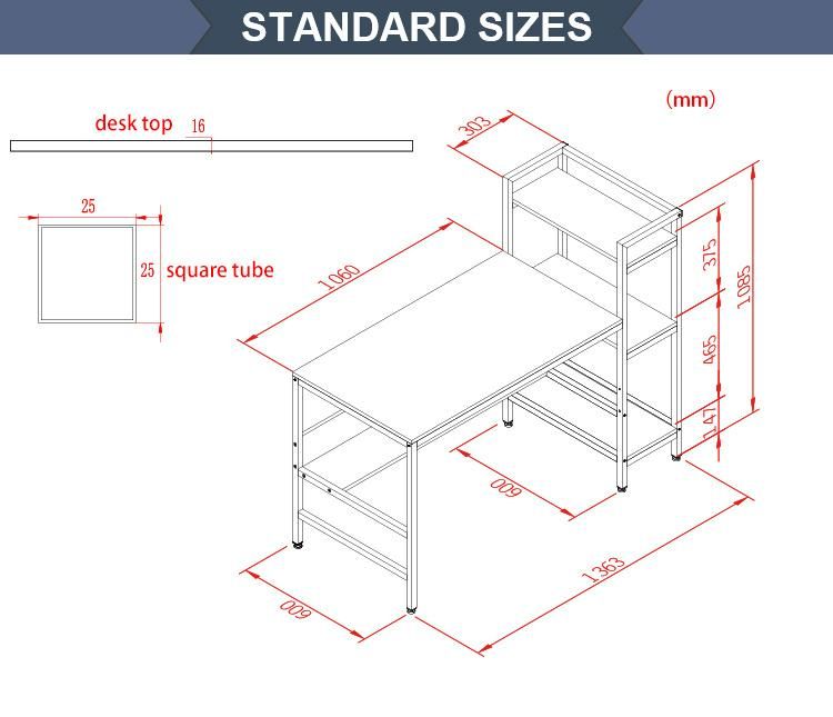 Modern Simple Industrial Style Wood Corner Home Table Computer Office Desk