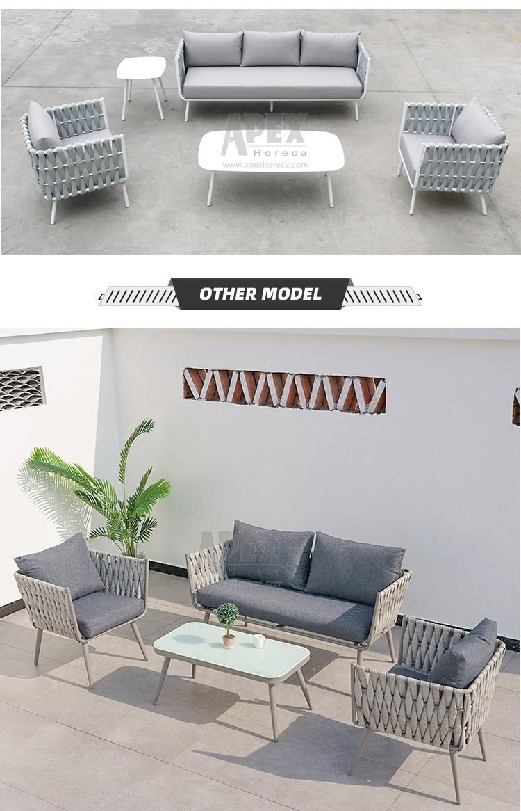 Modern Outdoor Garden Wicker Rope Sofa Set Furniture