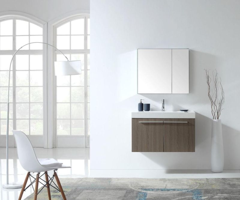 Modern Simple Wall Hanging Solid Wood Bathroom Cabinet