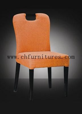 Black Painting Finish and Orange Fabric Aluminum Dining Chair (YC-F015)