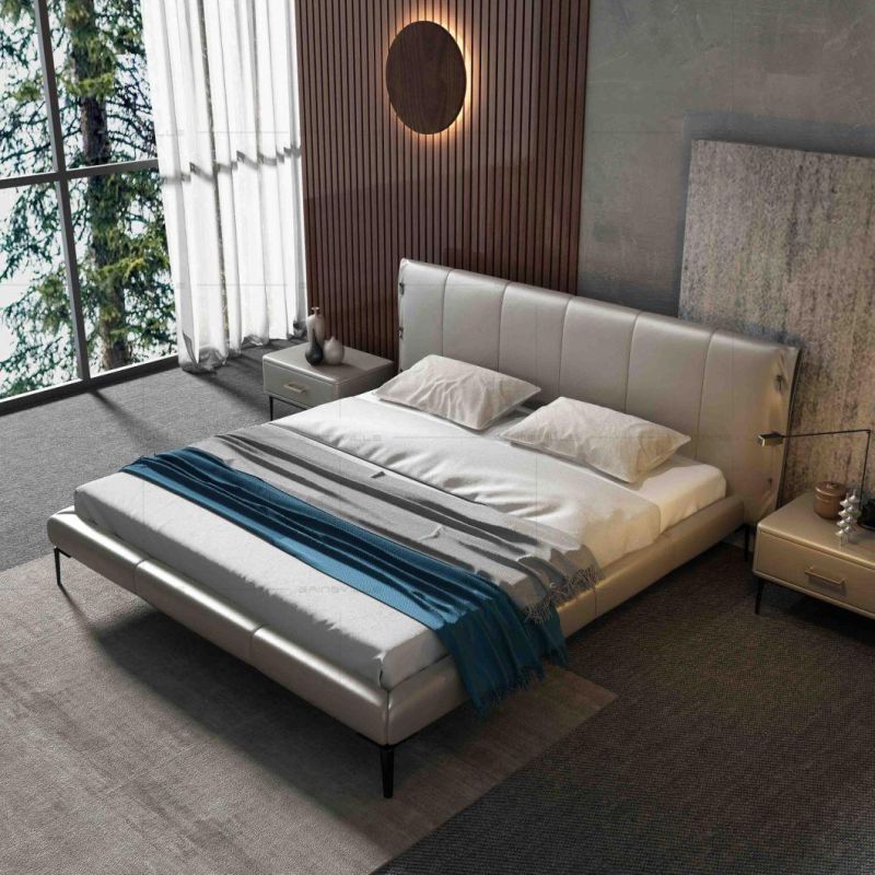 Foshan Factory Modern Bedroom Furniture King Size Double Bed Gc1727