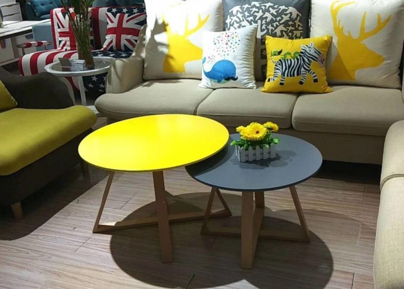 Modern Round Metal Side Coffee End Table for Living Room and Office