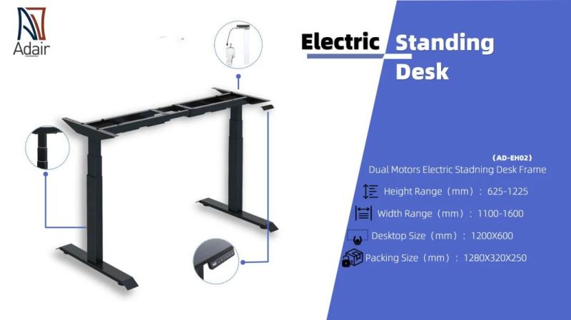 Motor Lift Table Two Legs Electric Height Adjustable Office Desk