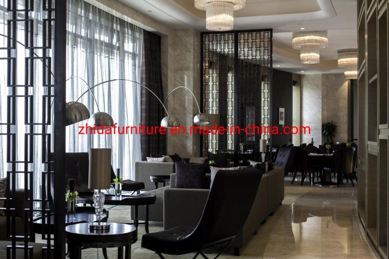 Hotel Furniture 5 Star Hotel Lobby Reception Area Fabric Combination Sectional Modular Sofa Furniture Set with Leisure Chair and Table