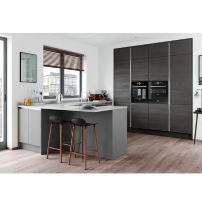 Gray Glossy Ready Made Modern Custom Modular Kitchen Cabinet Design