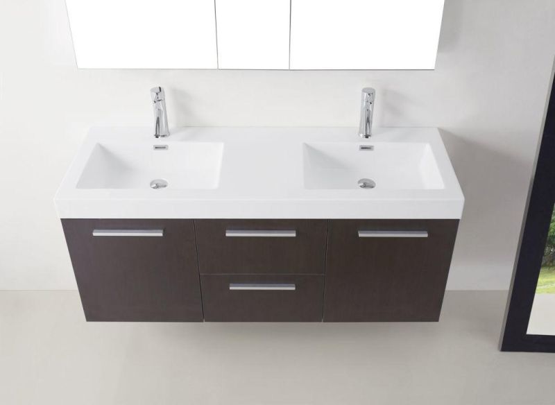 China Factory Diretly Wholesale Latest Wall-Mounted Bathroom Cabinet with Double Sinks