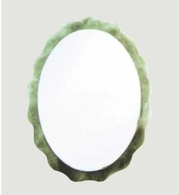 Indian Modern Retro Green Rimmed Waterproof Makeup Oval Bathroom Mirror