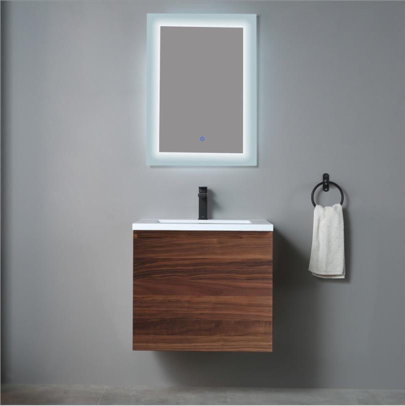 2022 Simple Modern Bathroom Vanity with Ceramics Basin& LED Medicne Cabinet