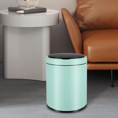 9L Kitchen Stainless Steel Metal Trash Can Modern Dust Bin Gold