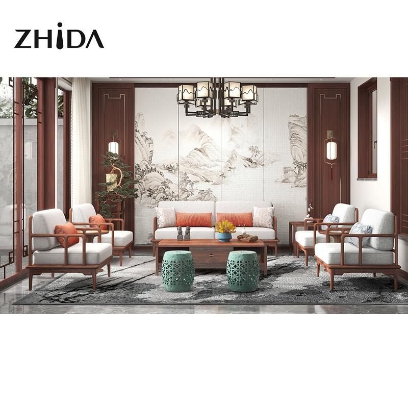 Living Room Project Wooden Furniture Chinese Modern Design Fabric Sofa