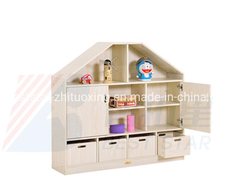 Wood Kids Wardrobe Cabinet,Playroom Toy Display Cabinet,Book Shelf Cabinet,Children Toy Storage Cabinet,Kindergarten and Preschool Furniture Classroom Cabinet