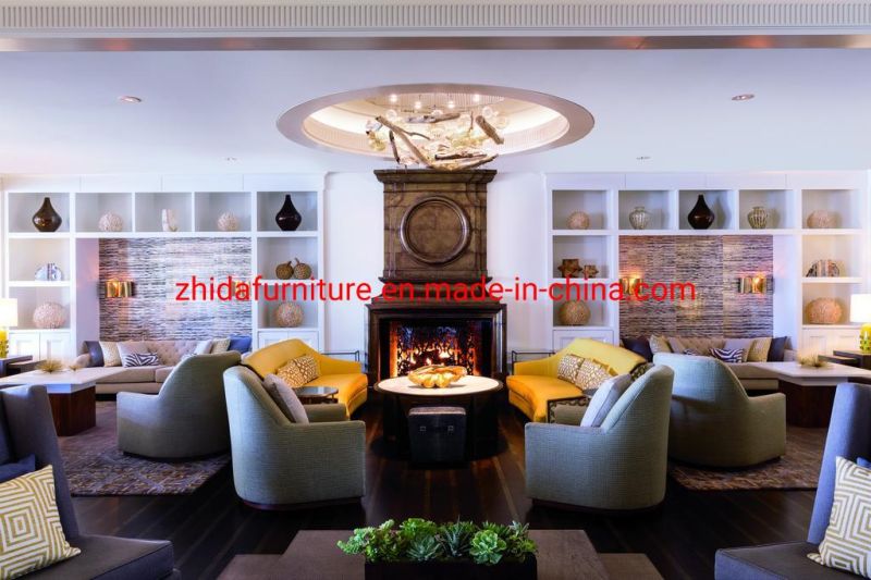 Zhida Custom Popular 5 Star Luxury Modern Hotel Lobby Furniture Modular Leisure Chair Sectional Sofa Couch Set for Sale