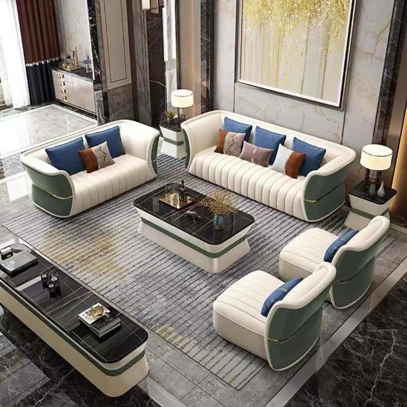 Italy Brand Luxury Modern Design Living Room Leather Sofa Set Furniture High End Italian Modern Sofa Design for Villa