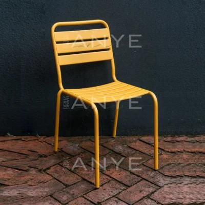 Modern Style Durable and Firm Steel Furniture Stackable Outdoor Side Dining Chair Banquet Chair