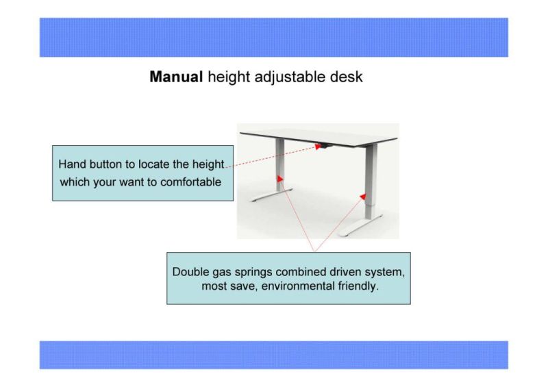 Manually Height Adjustable Heavy Duty Desk Frame, Sit and Stand Modern Office Furniture