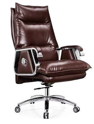 (SZ-OC145R) Hot Sale Modern Office Furniture Brown Cow Leather Manager Chair