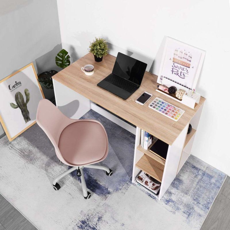 Office Computer Desk 47.2 Inch PS5 Gaming Desk with Drawers Kids Study Writing Desk Organizers with 5 Shelves Students Laptop Table Home Wood Workspace Conferen