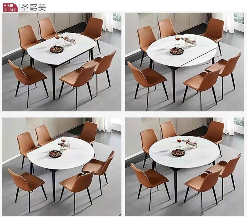 Modern Style Southeast Asia Design Extendable Gorgeous Dining Table Matel Slate Dining Table