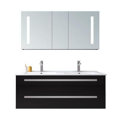 Classical Style Black Bathroom Vanity Unit Metal Handle Bathroom Furniture