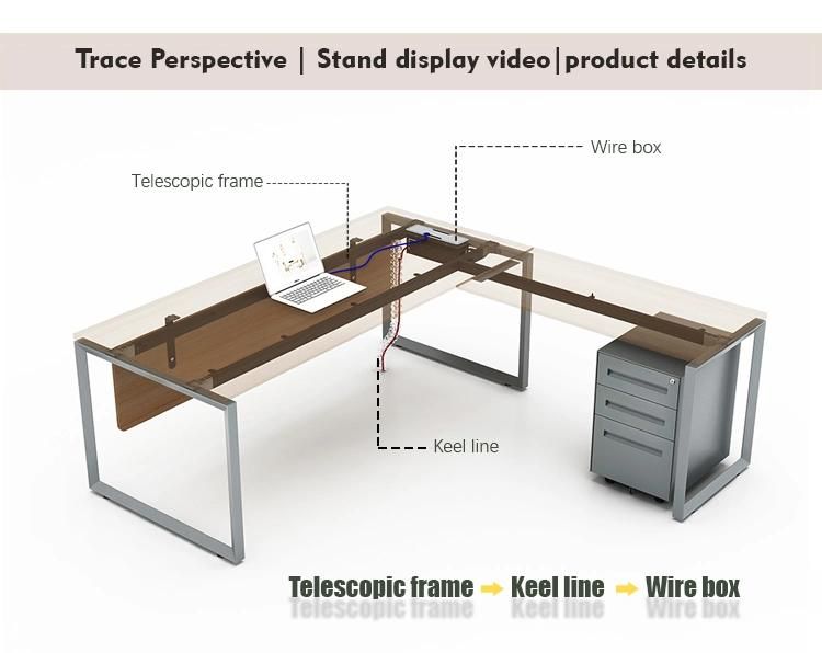 L Shape Modern Complete Executive Desk Office Furniture Set Manager Table