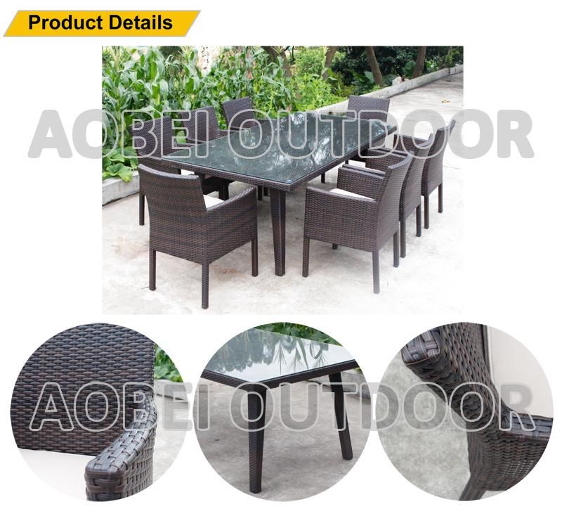 Outdoor 8 Seater Rattan Wicker Modern Garden Resort Hotel Restaurant Cafe Villa Dining Furniture Set