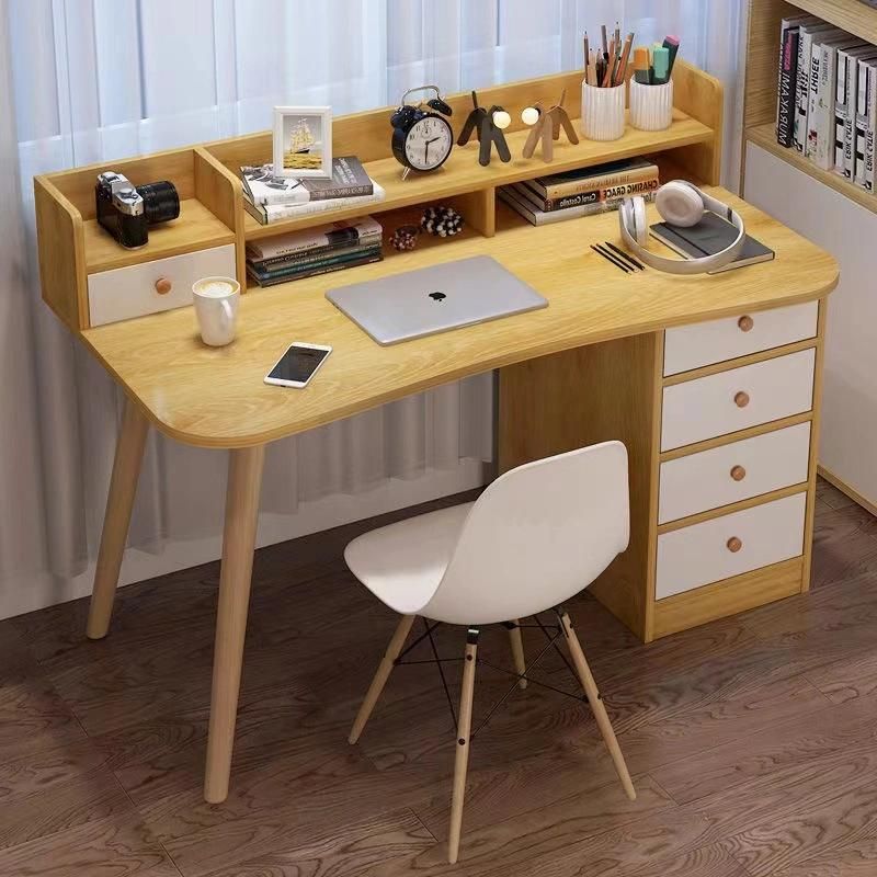 Mail Order Packing L-Shaped Computer Desk in White Finish, Glass Metal Computer Desk