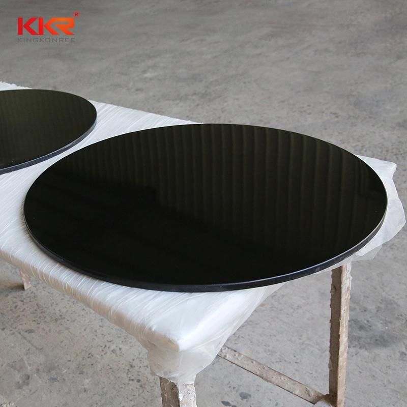 Black Resin Stone Solid Surface Marble Dining Table