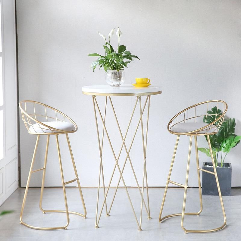 Bar Stool China Cafe Furniture Restaurant Nordic Kitchen Cheap Chair Counter Luxury Metal High Gold Bar Stools Modern with Back