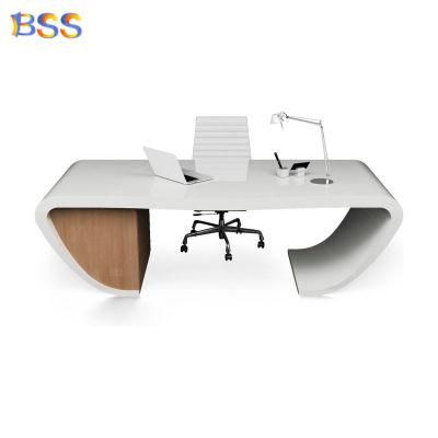 Corian Glacier White Contemporary Modern Small Desk for Office