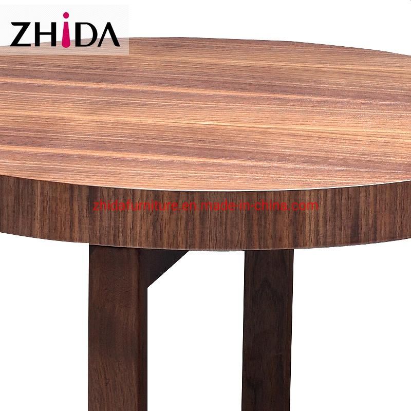 Modern Round Wooden Solid Wood Coffee Table Side Table