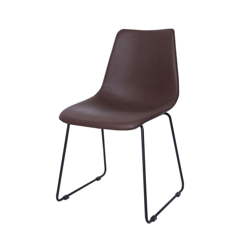 Modern Leather Upholstery Restaurant Dining Single Seater Chair