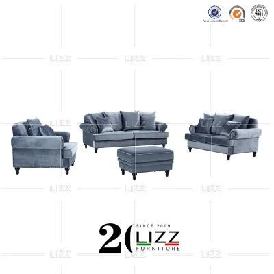 Antique Design Luxury Home/Hotel/Office Furniture Modern Leisure Velvet Fabric Sectional Sofa Set