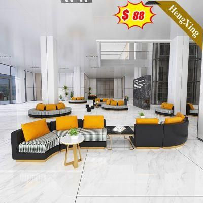 Modern Italian Design Office Furniture Steel Metal Leisure Waiting Office Home Outdoor Leather Sofa Set