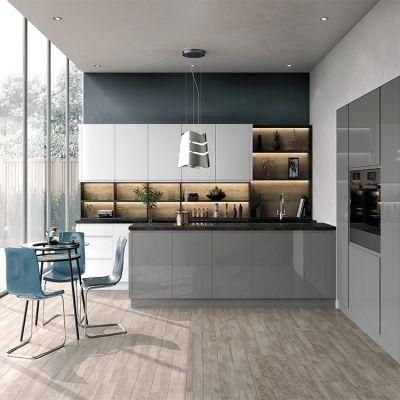 Home Fitted MDF Wood Cabinets Set Furniture Modern Project Hotel Black Flat Pack Modular Kitchen Cabinet Designs