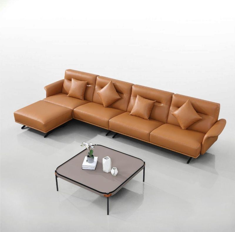 Customized Home Furniture Living Room Furniture Genuine Leather Sofa Corner Sofa GS9012