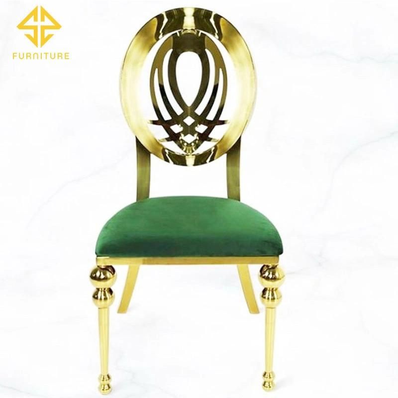 Event Hire Furniture Luxury Golden Velvet Dining Chair for Sale