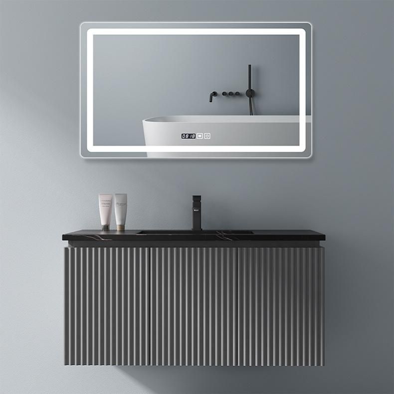 Made in China Wall Mounted Modern Style Hot Selling Bathroom Furniture Vanity with Rock Plate Sink