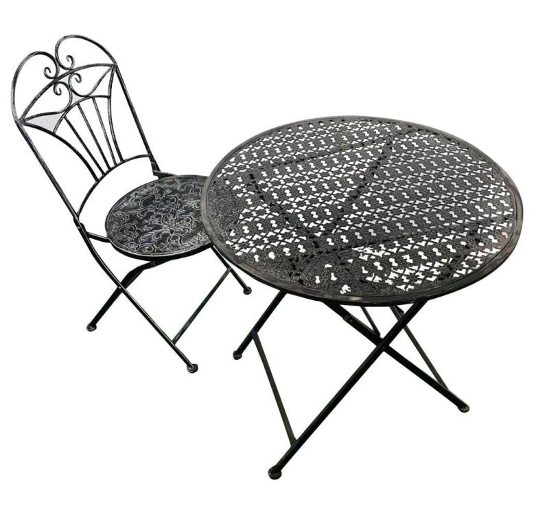 Garden Modern Stylish furniture Outdoor Iron 1 Table + 2 Chairs Combination