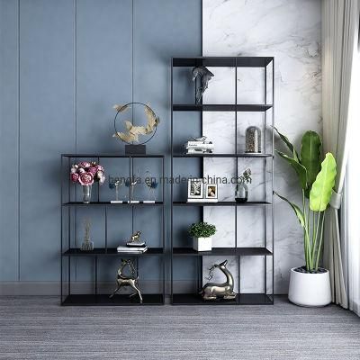 Modern Customized Home Furniture Decoration Glass Iron Shelf Library Bookshelf