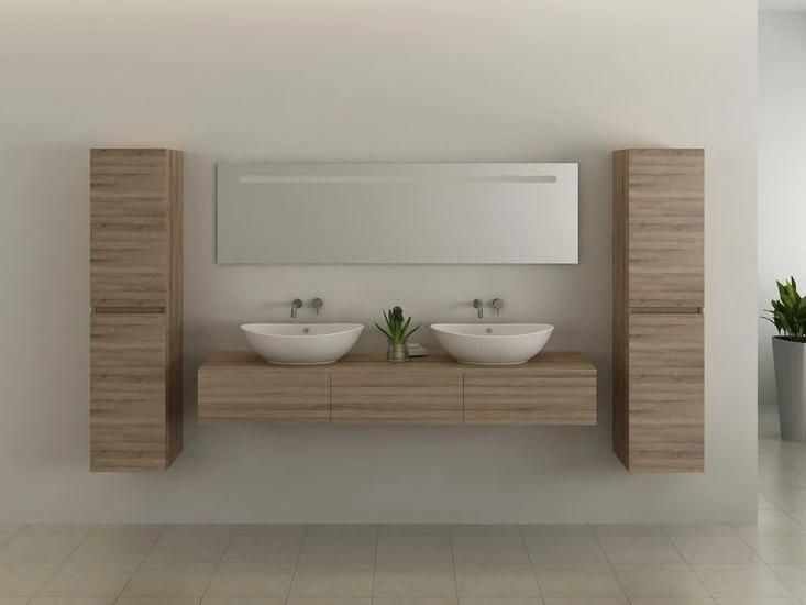 Modern New Design Bathroom Furniture with Double Sink and Mirror Cabinet