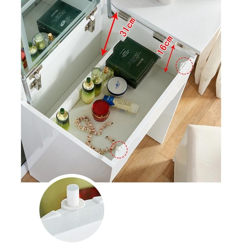 Nordic Net Red Dressing Table Bedroom Modern Minimalist Small Apartment Clamshell Small Dressing Table Mini Storage Cabinet 0014