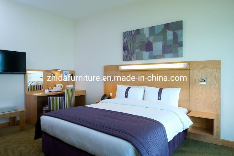 Chinese Wooden Luxury Hotel Standard Bedroom Furniture with Double Bed