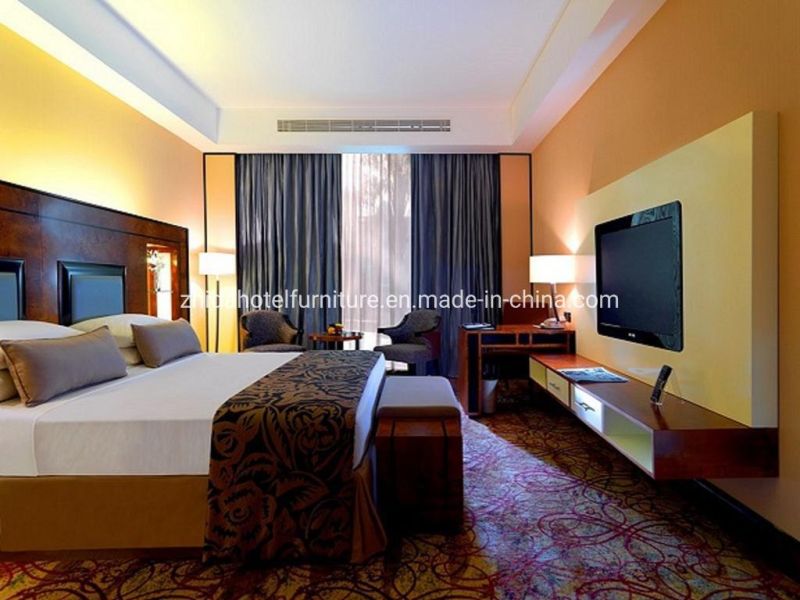 Luxury 5 Star Hotel Bed Furniture with Cabinet Hotel Room Beds