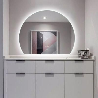 LED Bathroom Smart Mirror Large Semicircular Designer Luminous Demisting Bathroom Mirror Wall Mounted Bathroom Mirror Rectangle